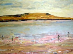 Pink Salt Lake - Coorong SA 2008, 1.2mx1m Mixed Media on Canvas