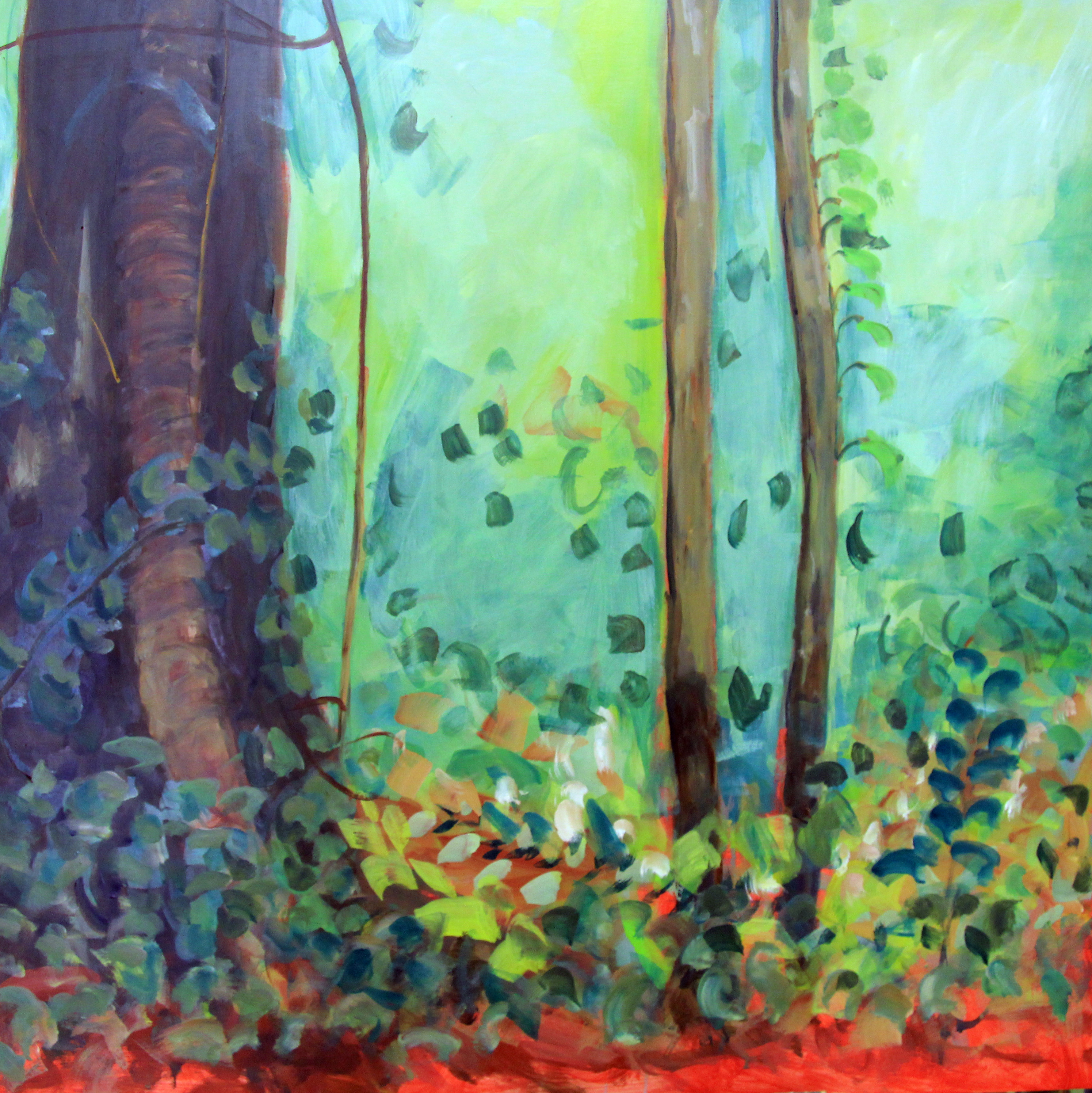 Daintree - Light oil on board 100x100cm _Rachel Carroll